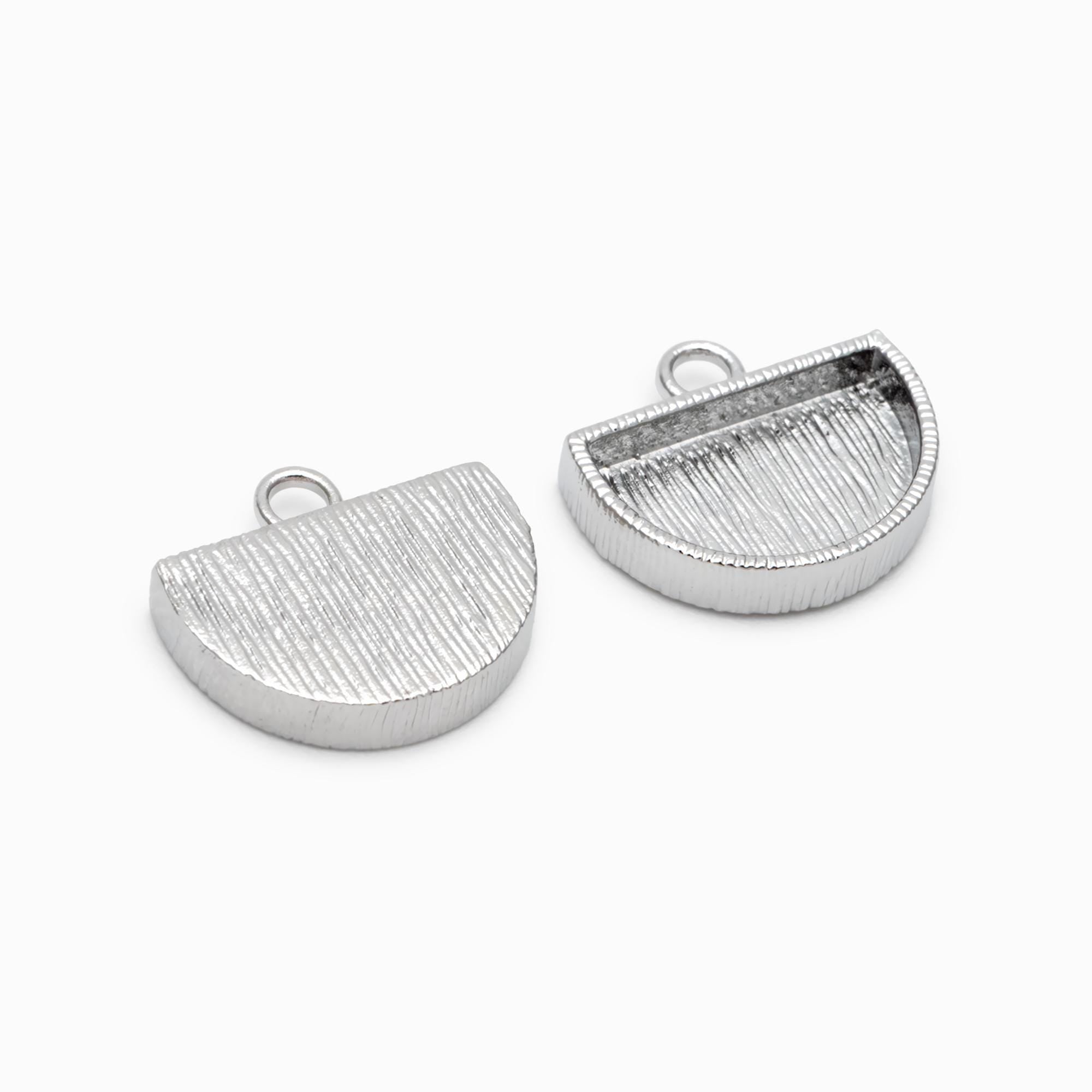 10pcs Gold/ Silver tone Half Round Bezel Setting, 18K Gold/ Rhodium Plated Brass, Jewelry Making, Diy Material,Jewelry Supplies(GB-4680)